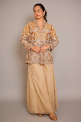 Golden Sequin Beaded Designer Indo Western Set