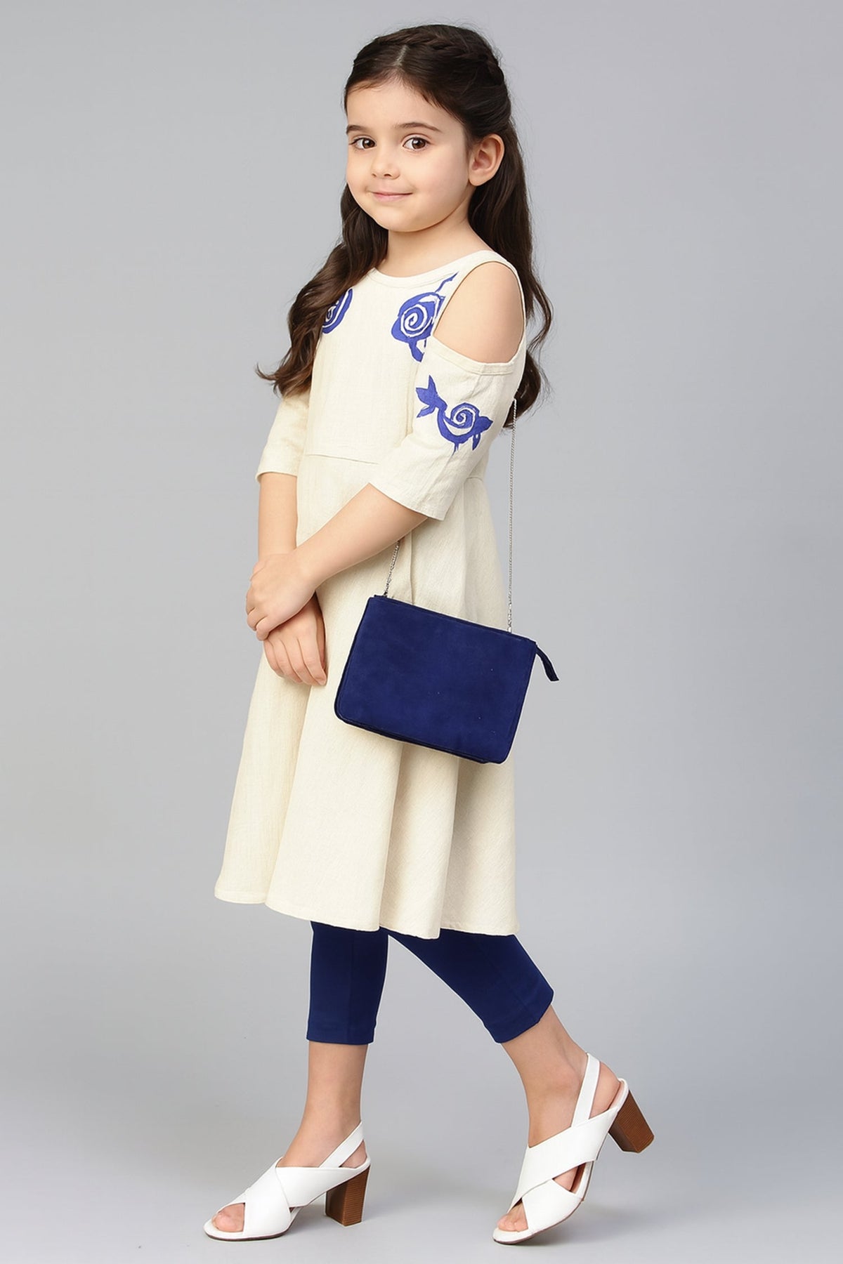 Off White Cotton Kurti with Pant